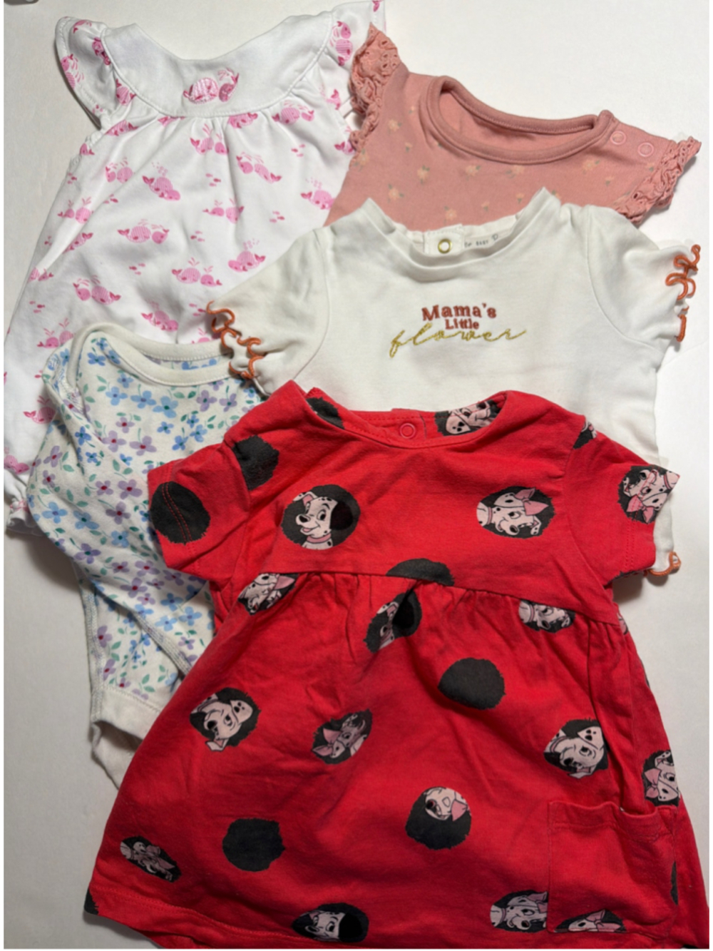 Baby Girl Lot 0-3 Months Bodysuit Romper Kissy Disney George Dalmatians